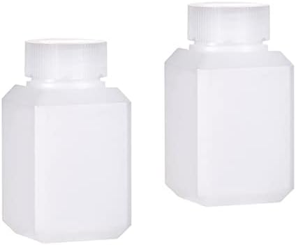 יוקי 3 יח 'בקבוק כימי מרובע, מיכל אחסון עם פה קטן | איטום מדגם מגיב, נהדר למעבדה, חנות, מפעל